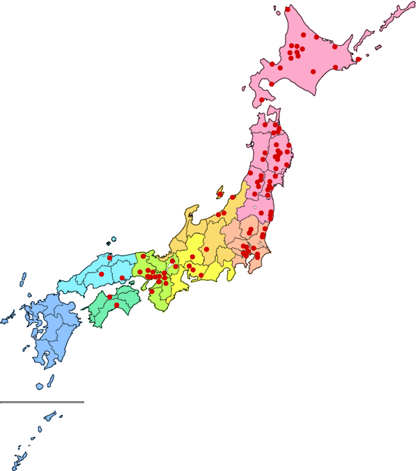 土壌・地下水汚染浄化実績地図